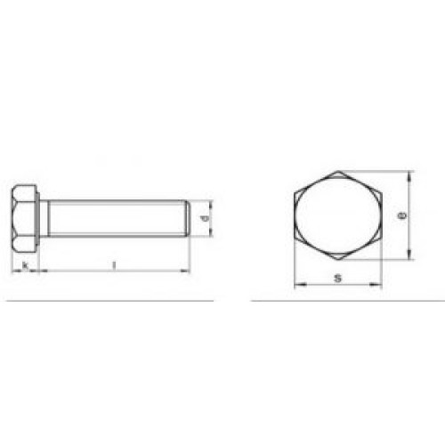 Skrūve ar iekšējo ligzdu sešstūris DIN 933 A2 M8x40 Skrūve ar iekšējo ligzdu sešstūris DIN 933 A2 M8x40