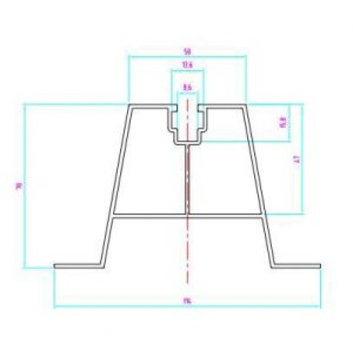 Augstā profila sliede ar izolāciju augstums 70 mm Augstā profila sliede ar izolāciju augstums 70 mm